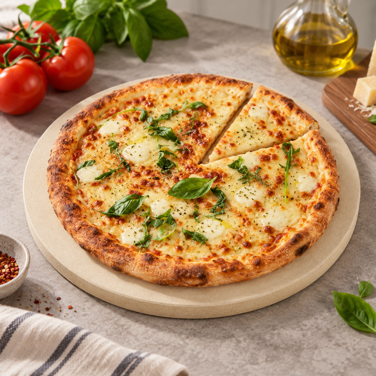 🍕 Pizza & Bread Baking Stone | Heat-Retaining Stone | Crispy Crust Baking Essential