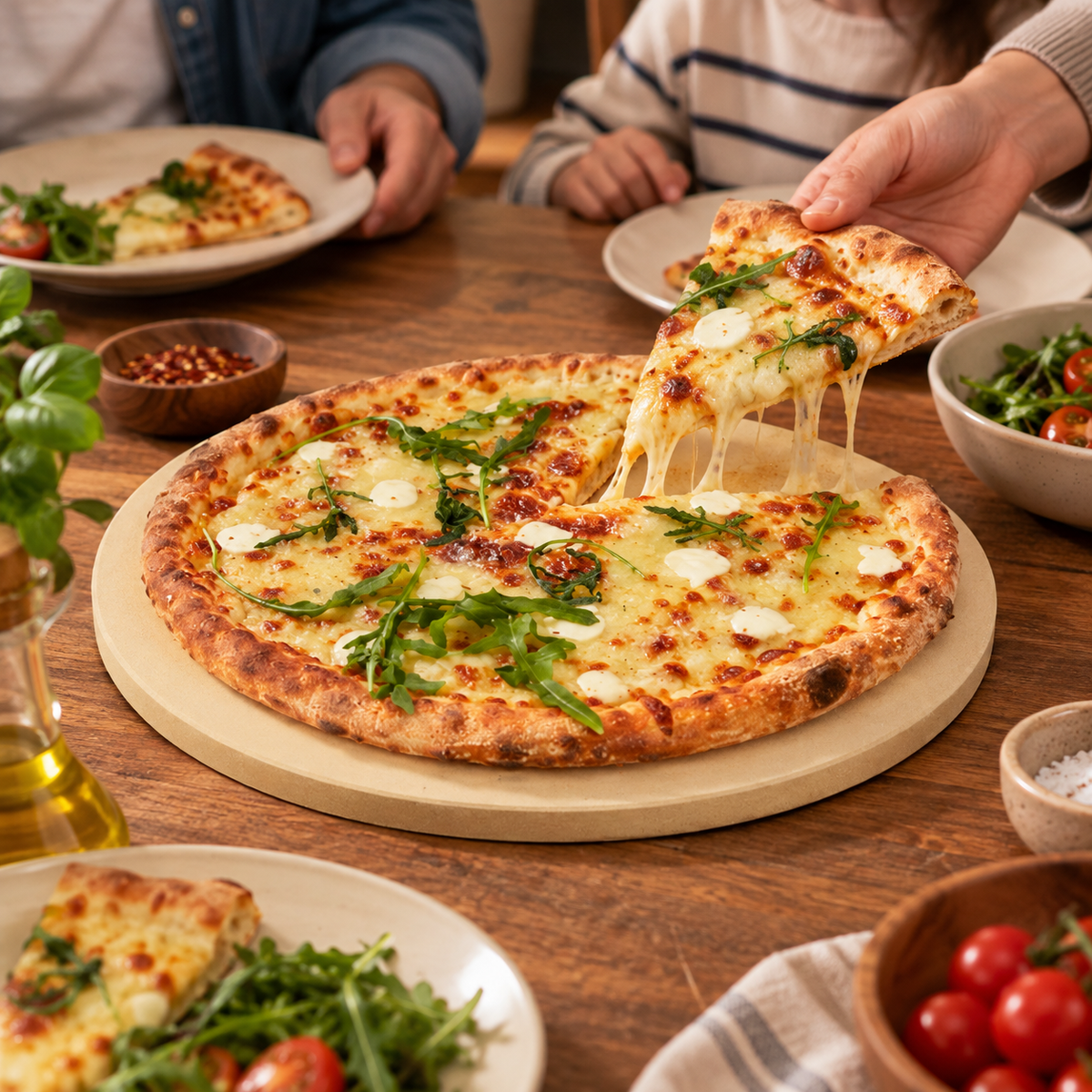 🍕 Pizza & Bread Baking Stone | Heat-Retaining Stone | Crispy Crust Baking Essential