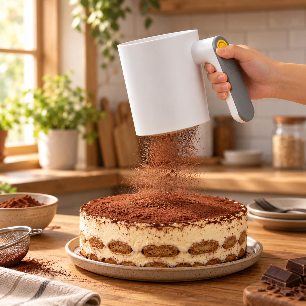 🌾 Electric Flour Sifter | One-Touch Automatic Sifting | Baking & Pastry Prep Essential