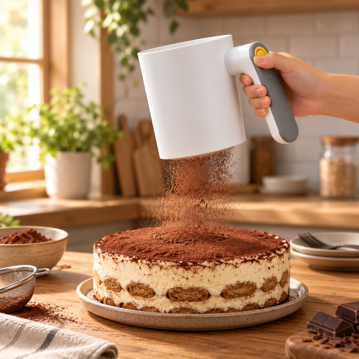 🌾 Electric Flour Sifter | One-Touch Automatic Sifting | Baking & Pastry Prep Essential
