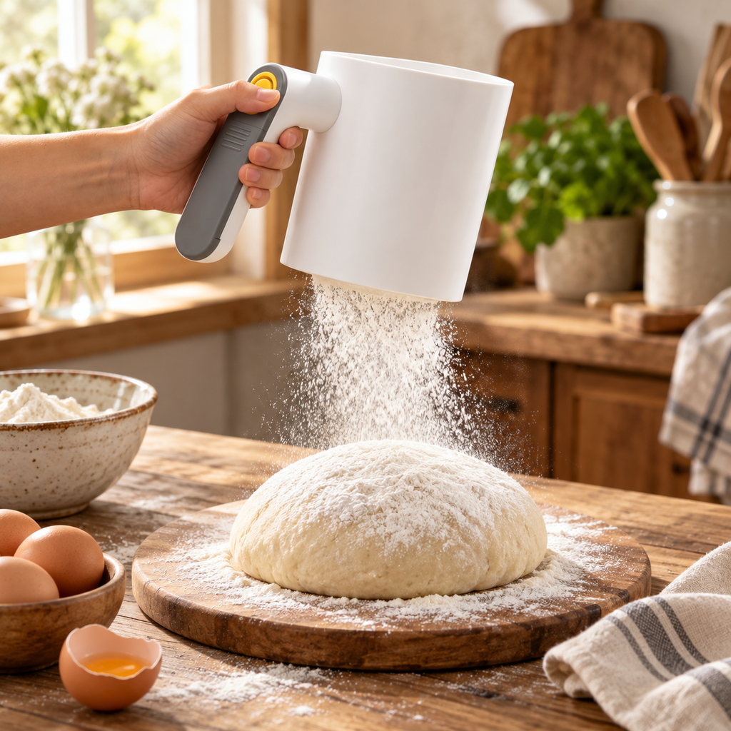 🌾 Electric Flour Sifter | One-Touch Automatic Sifting | Baking & Pastry Prep Essential