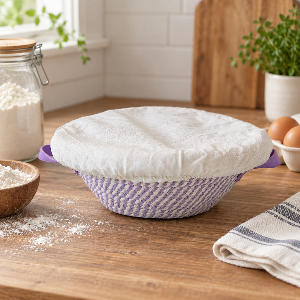 🥖 Sourdough Proofing Basket | Woven Bread Basket with Liner | Artisan Bread Fermentation Essential