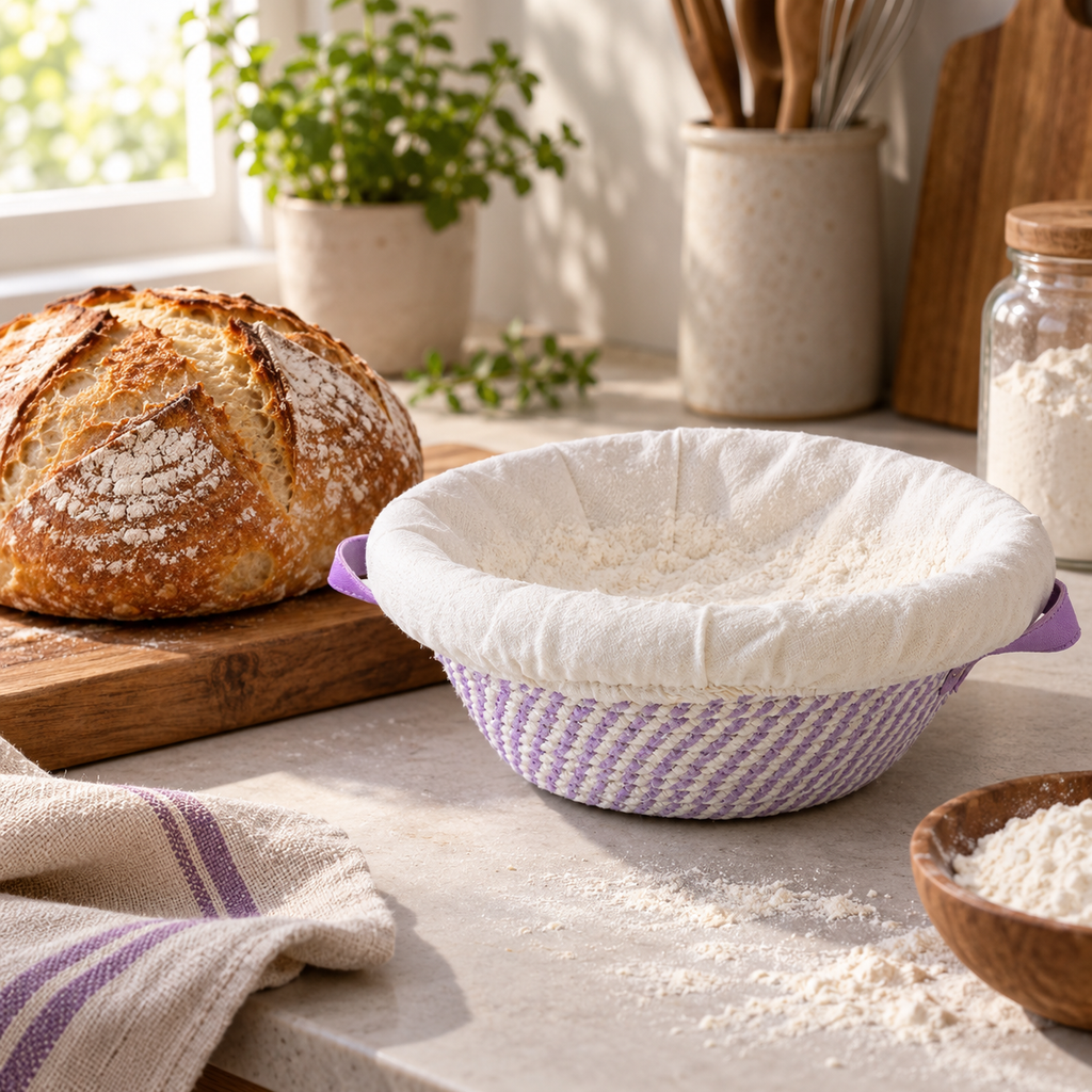 🥖 Sourdough Proofing Basket | Woven Bread Basket with Liner | Artisan Bread Fermentation Essential