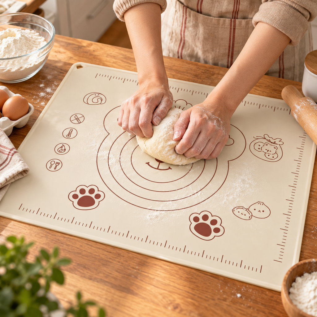 🍞 Silicone Pastry Mat | Non-Slip Dough Rolling Surface | Bread & Baking Prep Essential