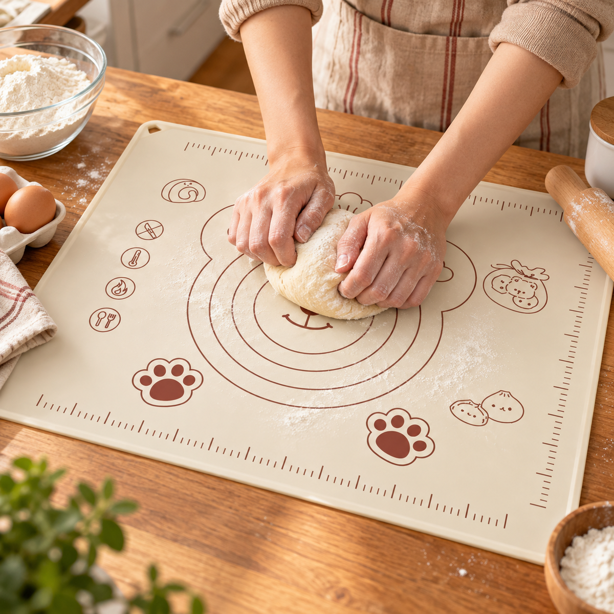 🍞 Silicone Pastry Mat | Non-Slip Dough Rolling Surface | Bread & Baking Prep Essential