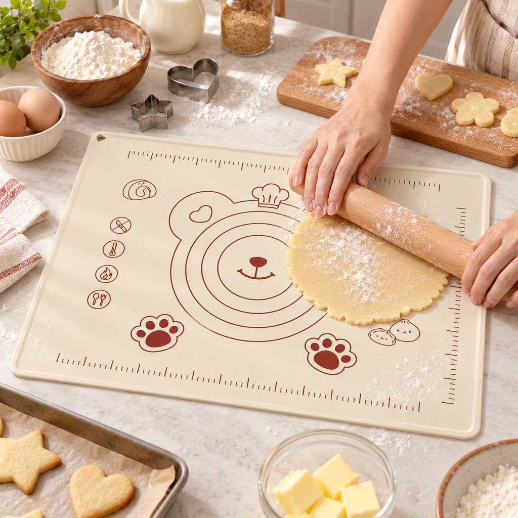 🍞 Silicone Pastry Mat | Non-Slip Dough Rolling Surface | Bread & Baking Prep Essential