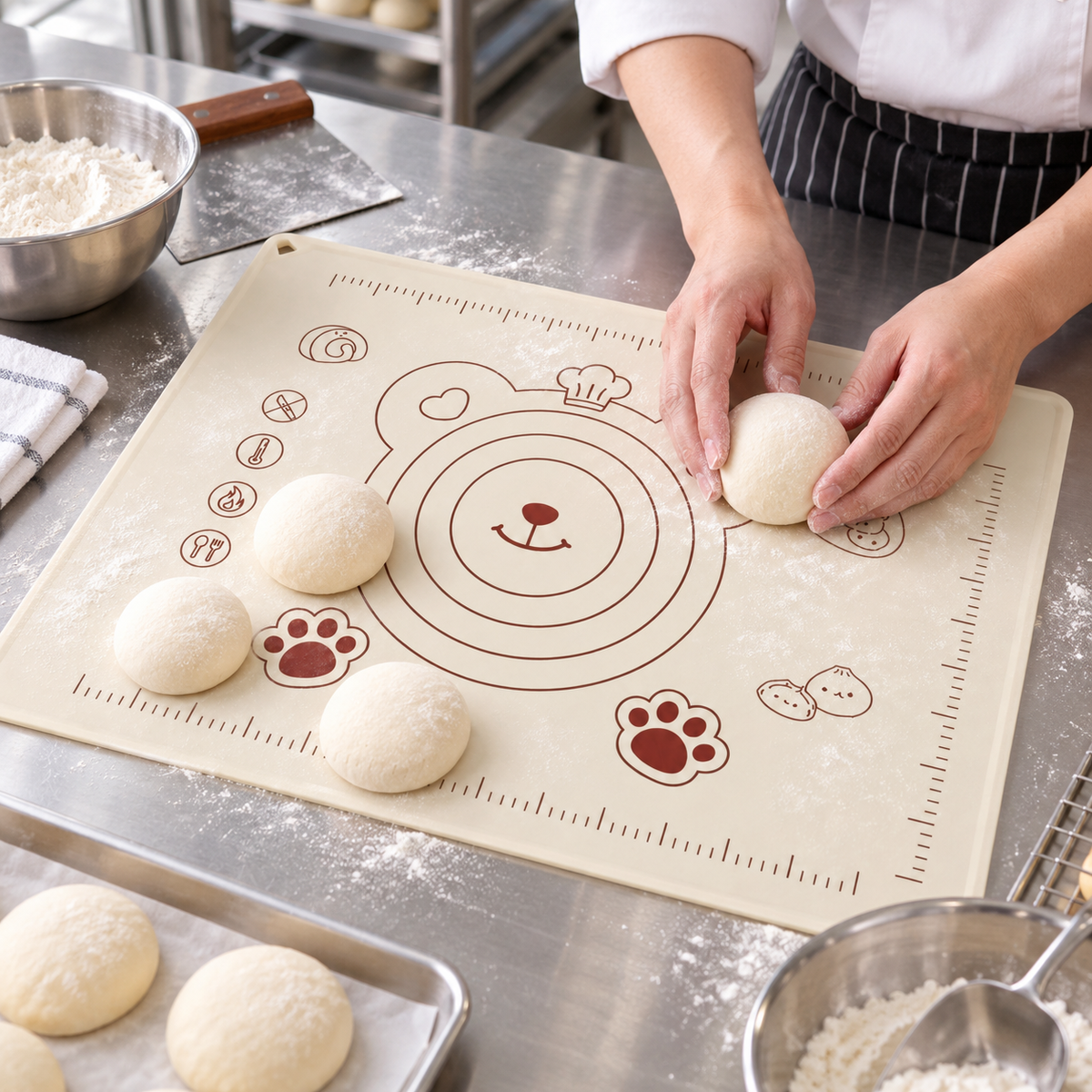 🍞 Silicone Pastry Mat | Non-Slip Dough Rolling Surface | Bread & Baking Prep Essential