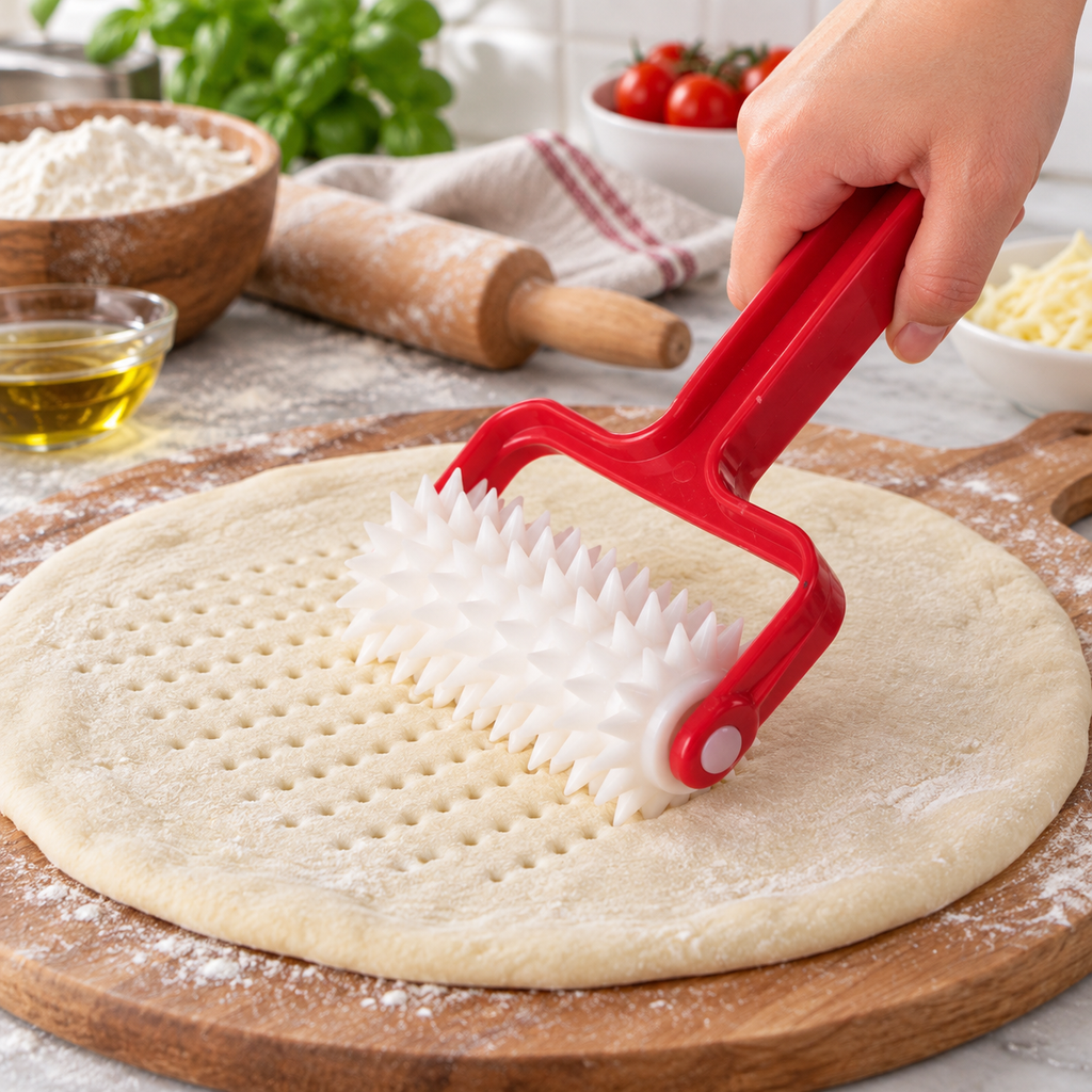 🍕 Dough Docker Roller | Spiked Pastry Tool | Pizza & Bread Prep Essential