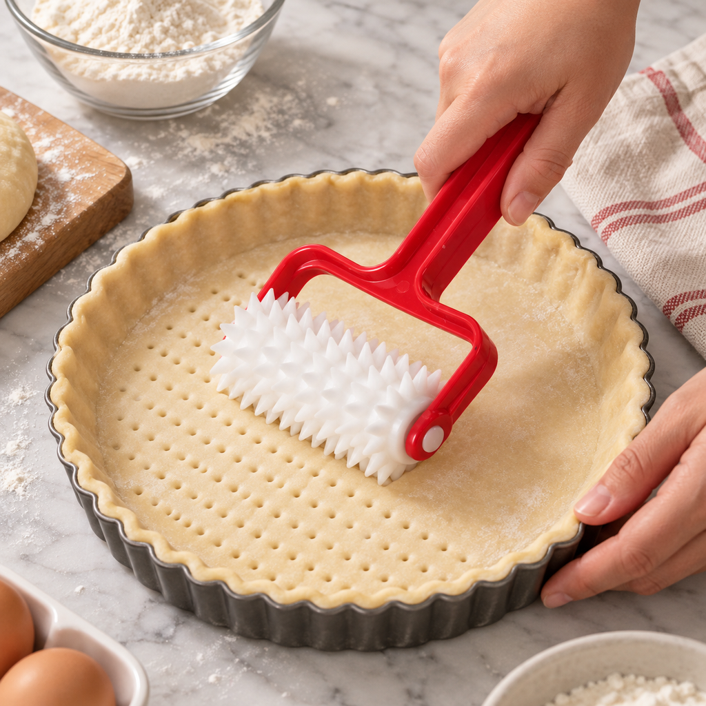 🍕 Dough Docker Roller | Spiked Pastry Tool | Pizza & Bread Prep Essential
