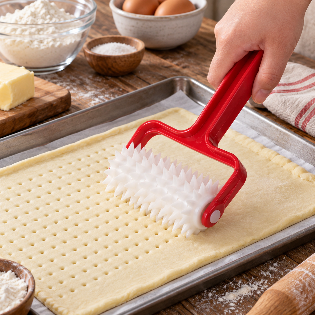 🍕 Dough Docker Roller | Spiked Pastry Tool | Pizza & Bread Prep Essential