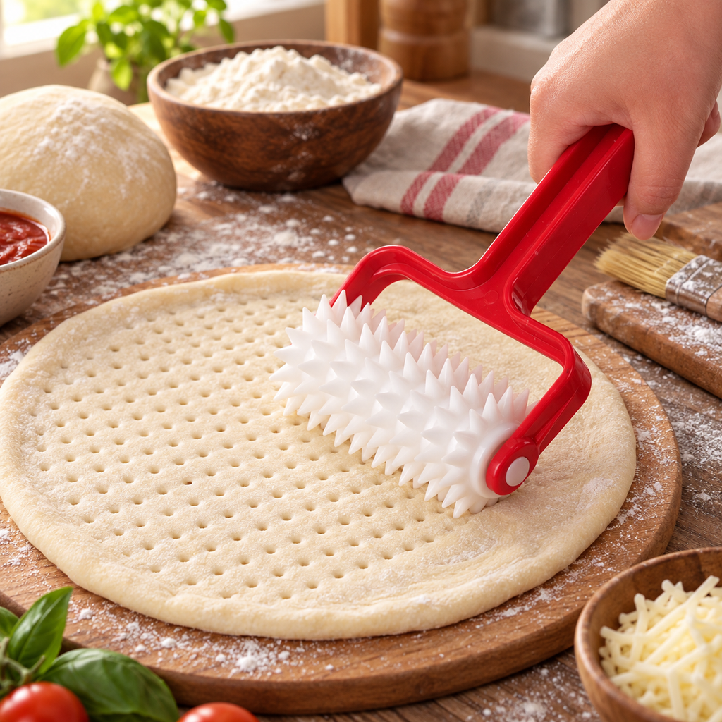 🍕 Dough Docker Roller | Spiked Pastry Tool | Pizza & Bread Prep Essential