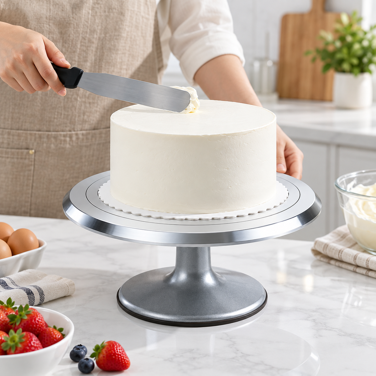 🎂 Professional Cake Turntable | Stainless Steel | Decorating & Icing Essential