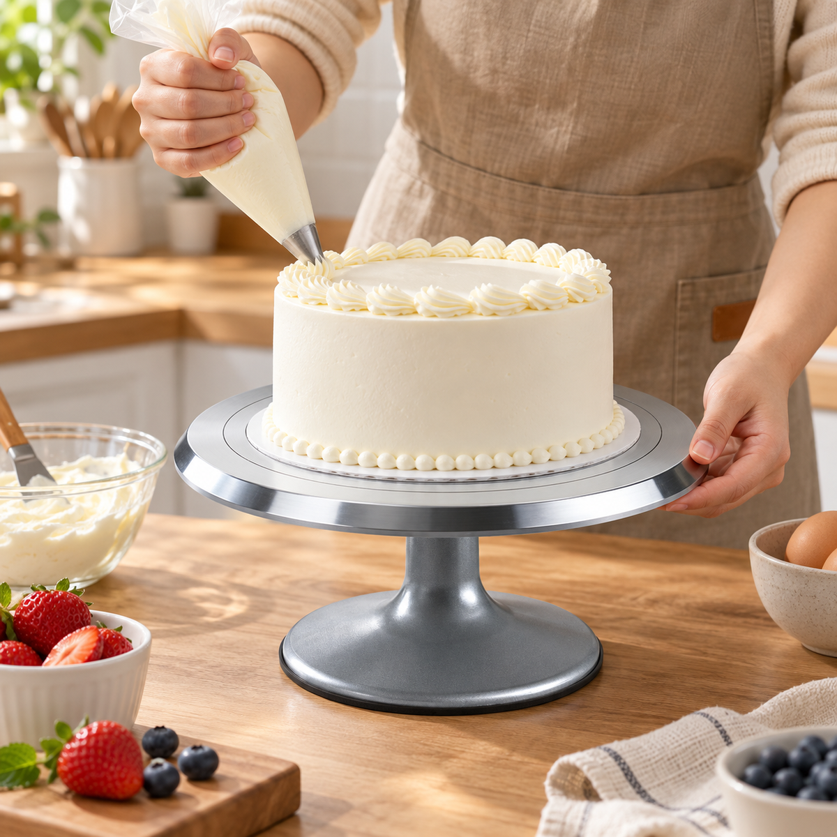 🎂 Professional Cake Turntable | Stainless Steel | Decorating & Icing Essential