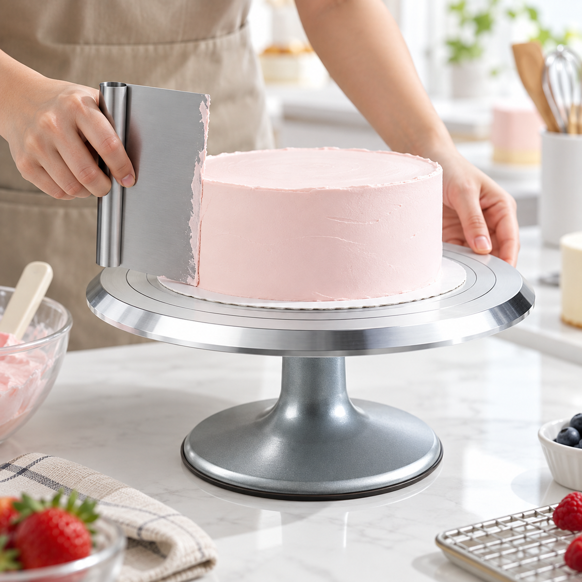 🎂 Professional Cake Turntable | Stainless Steel | Decorating & Icing Essential