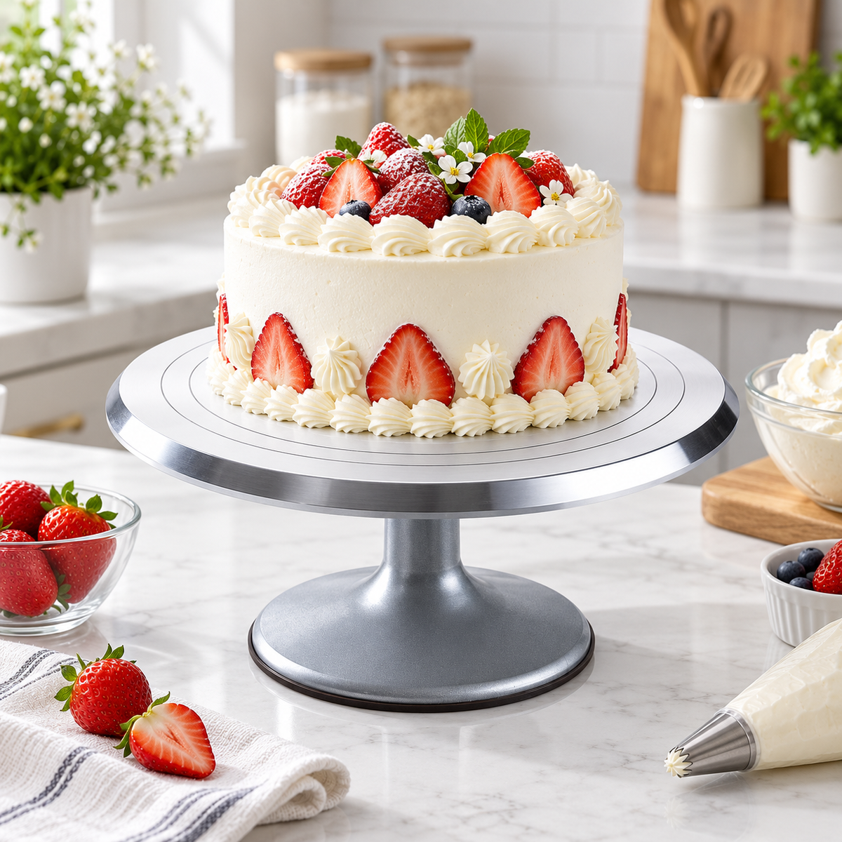 🎂 Professional Cake Turntable | Stainless Steel | Decorating & Icing Essential