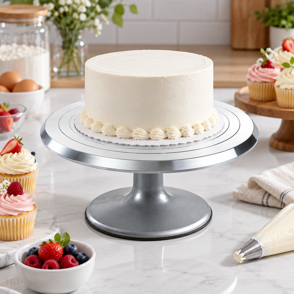 🎂 Professional Cake Turntable | Stainless Steel | Decorating & Icing Essential