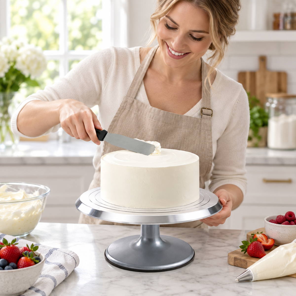 🎂 Professional Cake Turntable | Stainless Steel | Decorating & Icing Essential