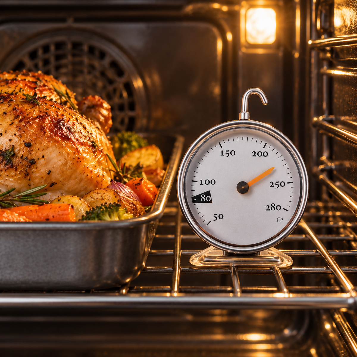 🌡️ Oven Thermometer | Stainless Steel Dial | Baking & Roasting Temperature Guide