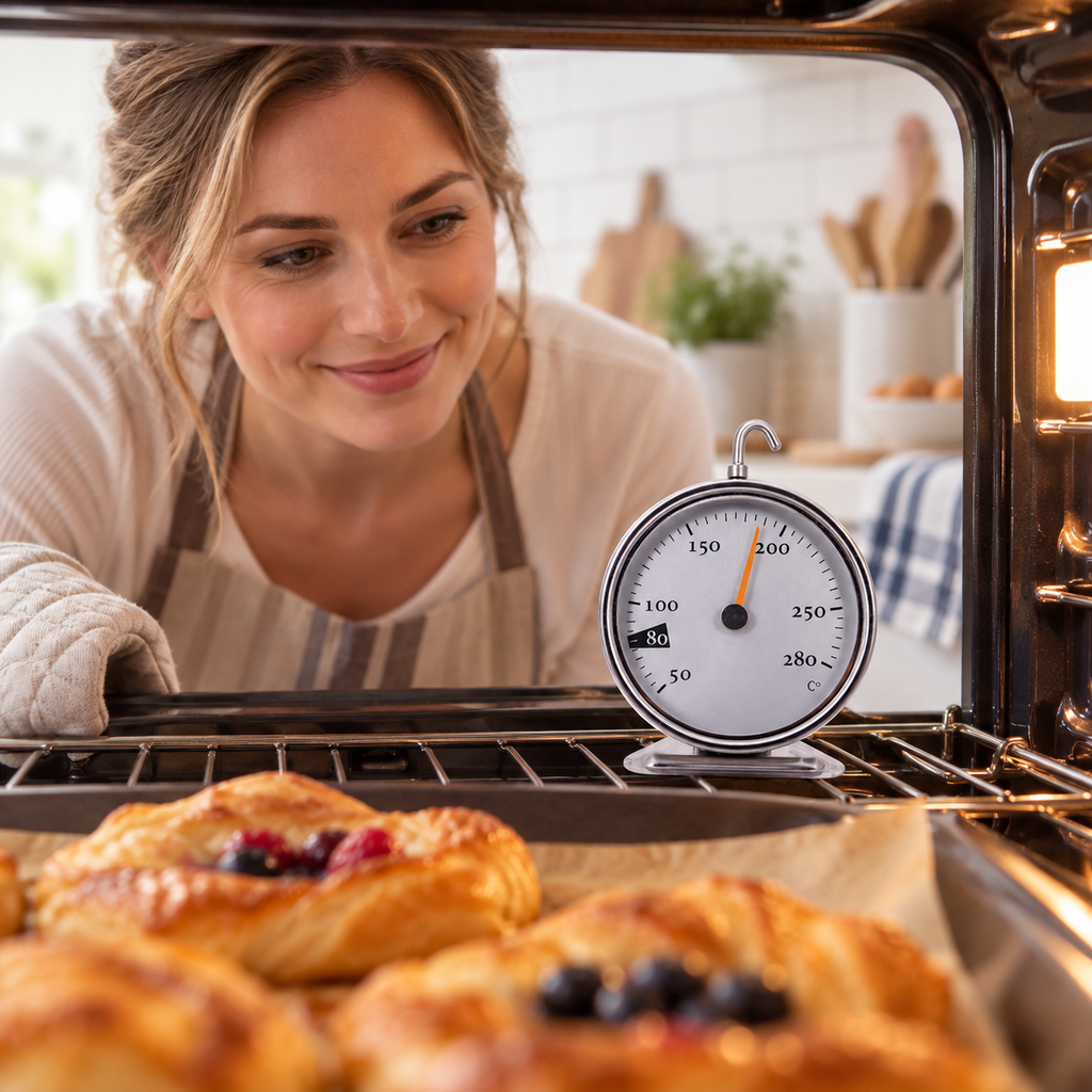 🌡️ Oven Thermometer | Stainless Steel Dial | Baking & Roasting Temperature Guide