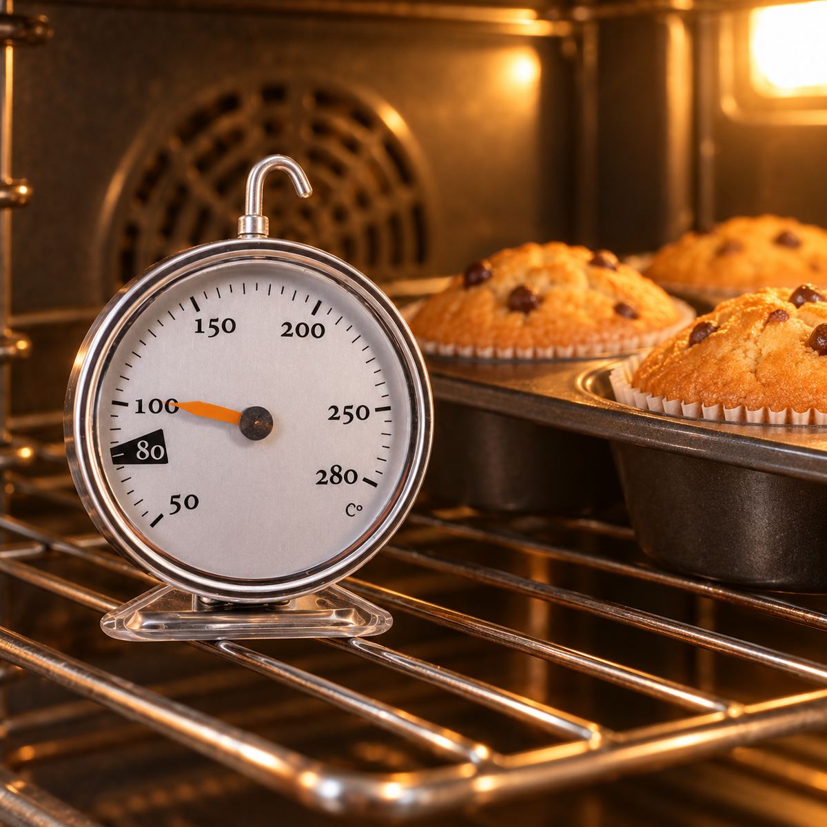 🌡️ Oven Thermometer | Stainless Steel Dial | Baking & Roasting Temperature Guide