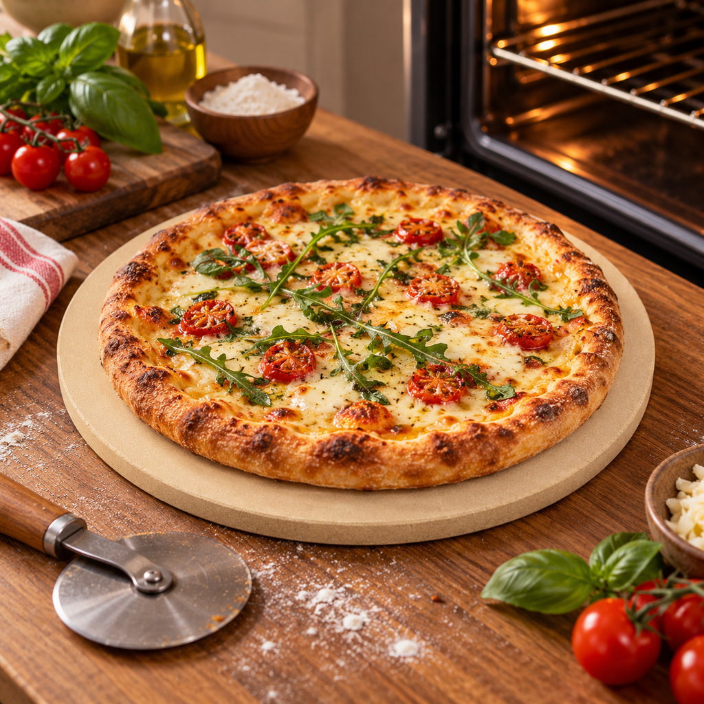 🍕 Pizza & Bread Baking Stone | Heat-Retaining Stone | Crispy Crust Baking Essential