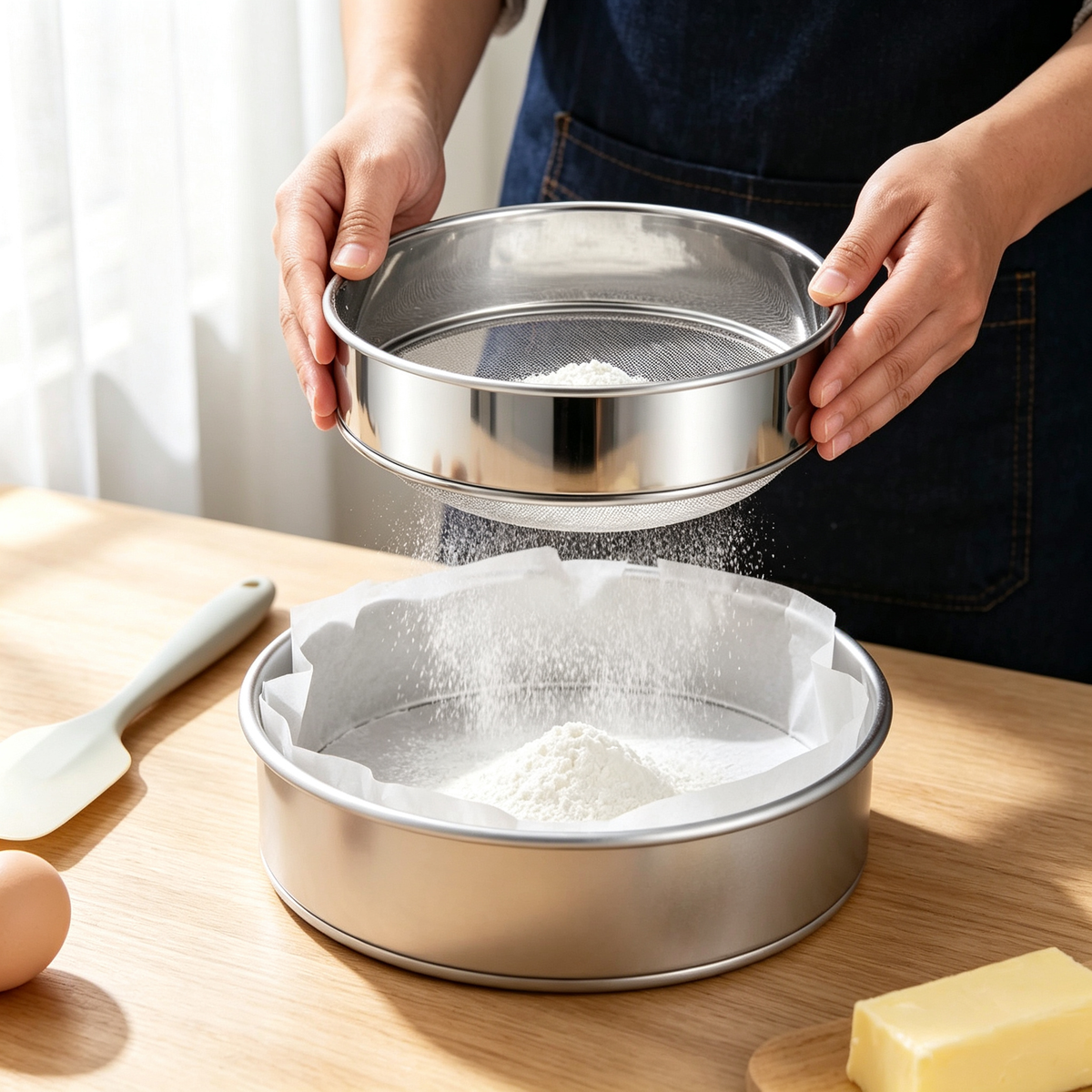 🌾 Stainless Steel Flour Sifter | Fine Mesh Baking Sieve | Smooth Flour & Powdered Sugar Essential