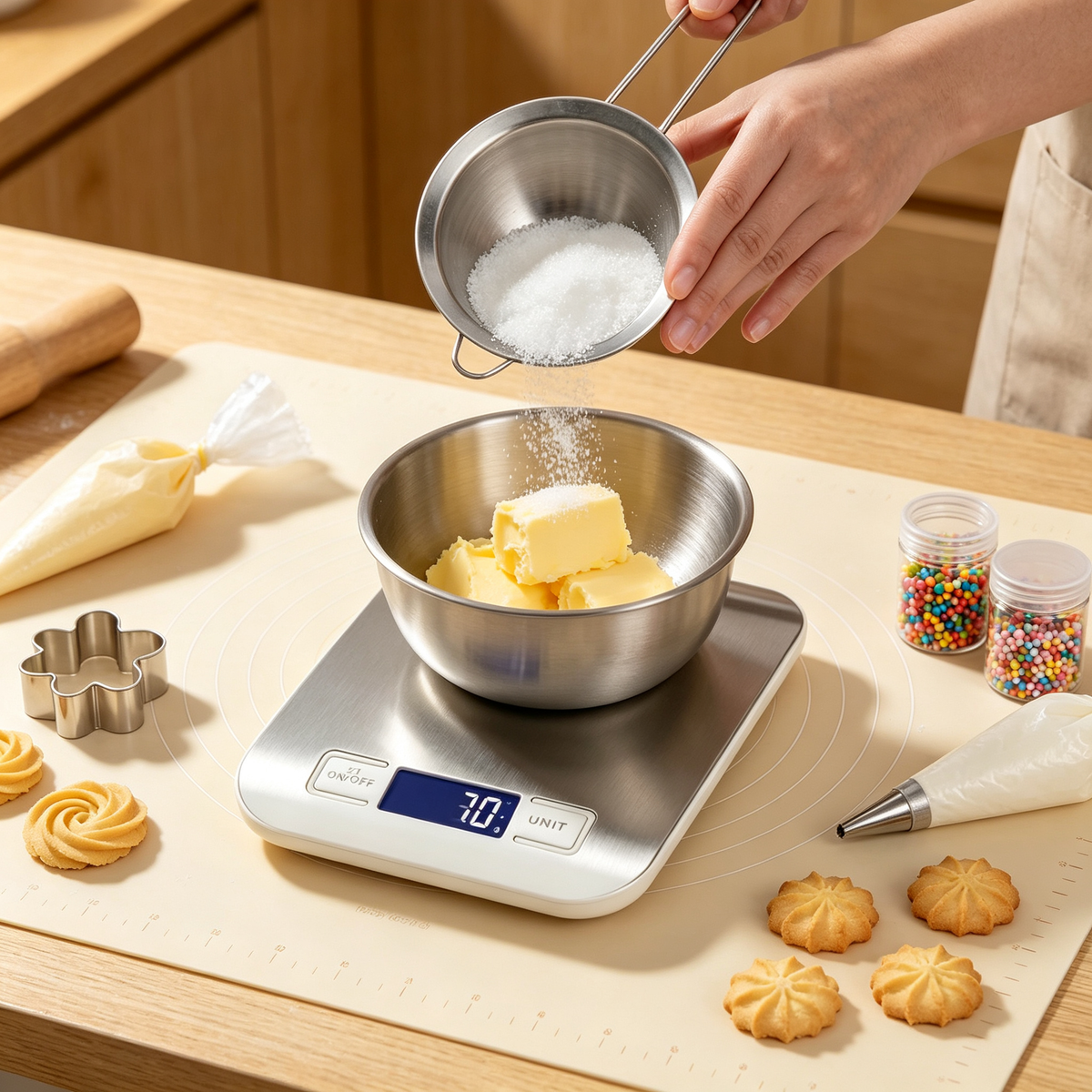 ⚖️ Digital Kitchen Scale | Stainless Steel Weighing Platform | Precision Baking Essential