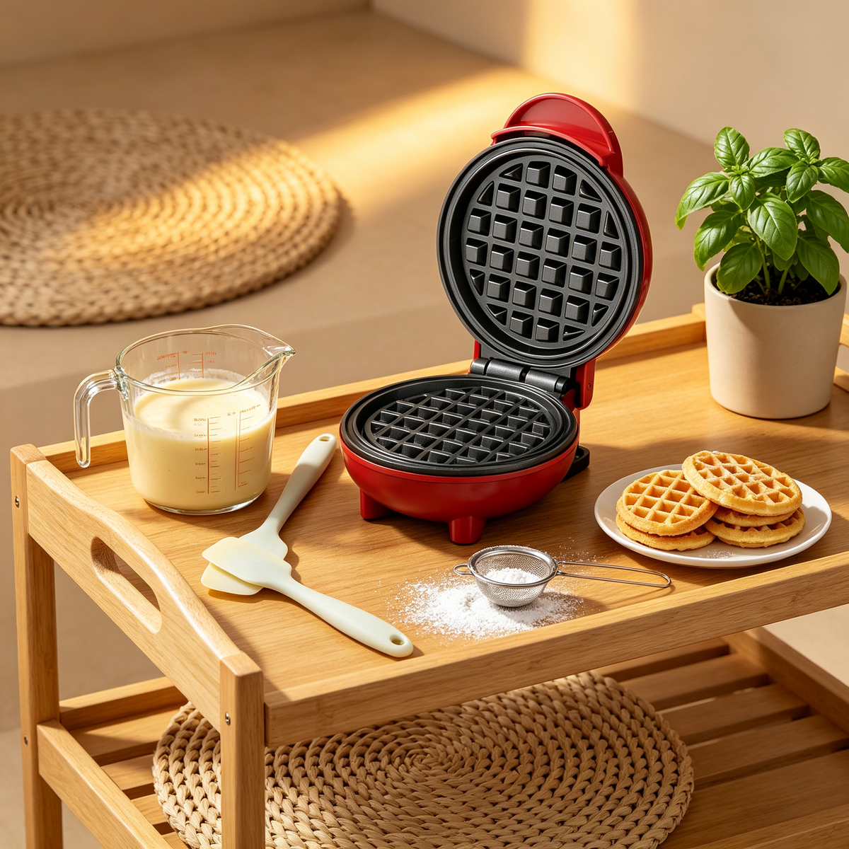 🧇 Mini Waffle Maker | Nonstick Cooking Plates | Quick Breakfast & Dessert Maker