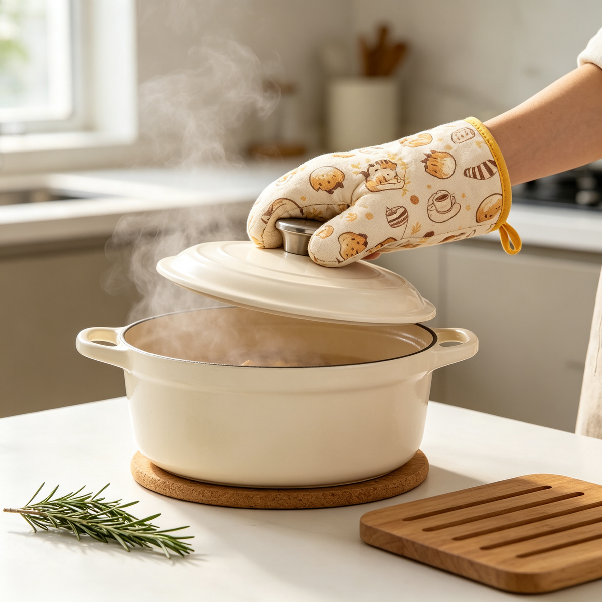 🧤 Heat-Resistant Oven Mitts | Soft Insulated Fabric | Baking & Kitchen Protection