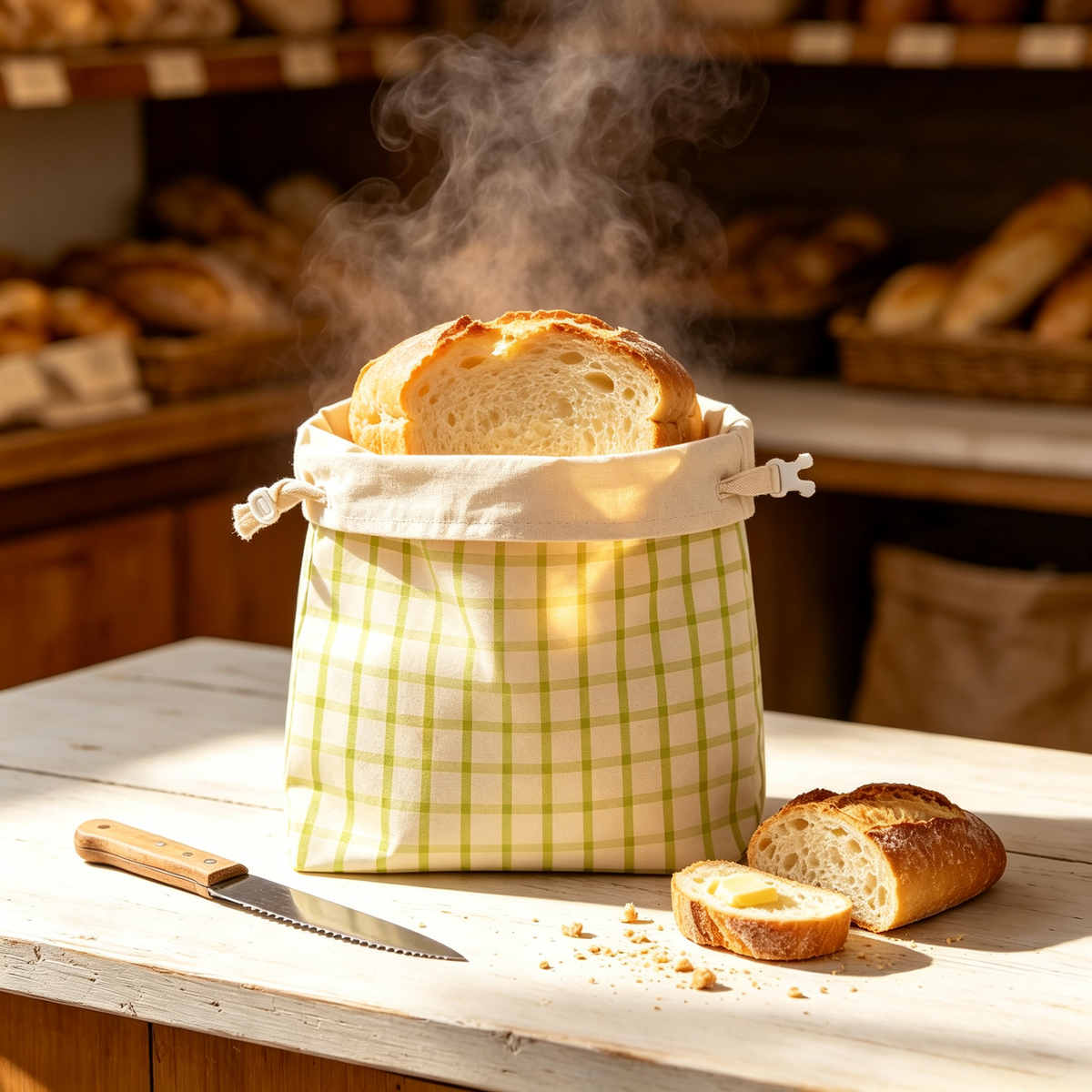 🍞 Reusable Bread Storage Bag | Beeswax-Coated Fabric | Fresh Loaf Keeper