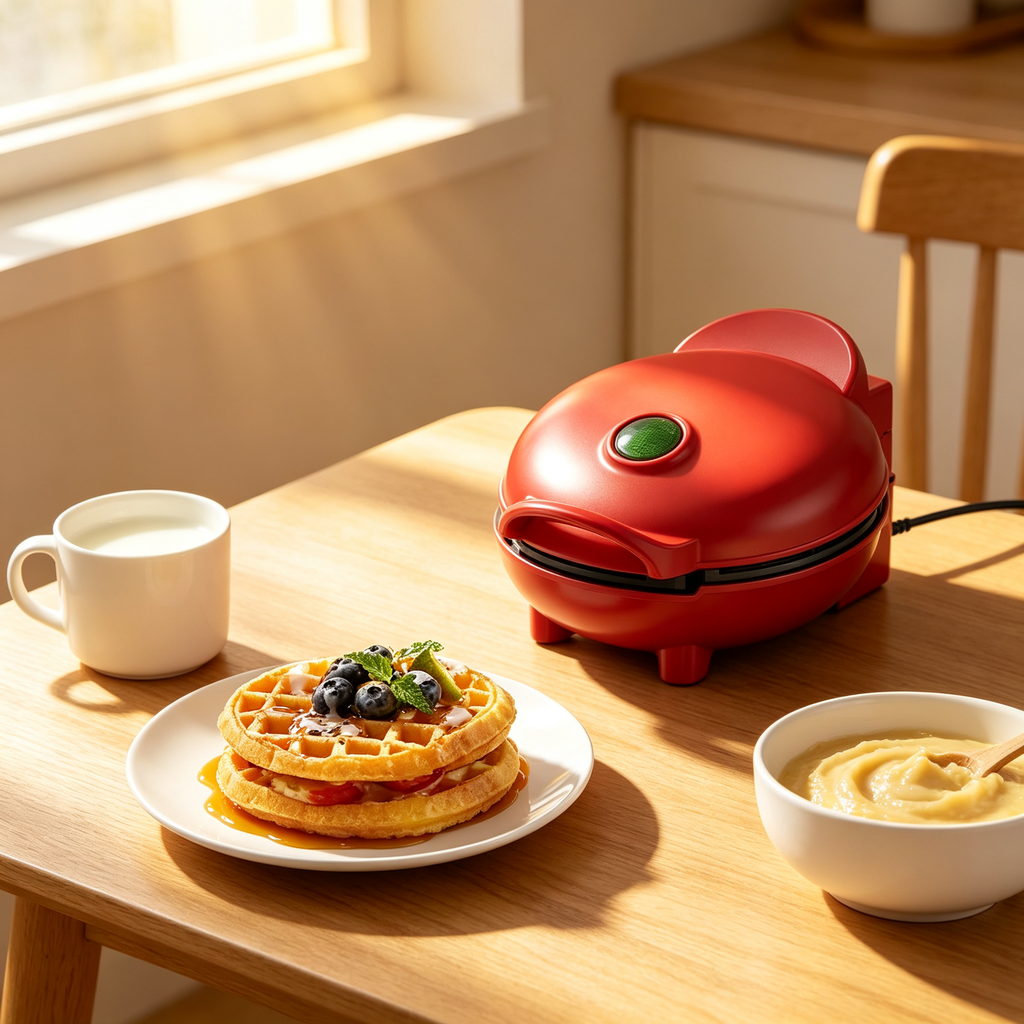 🧇 Mini Waffle Maker | Nonstick Cooking Plates | Quick Breakfast & Dessert Maker