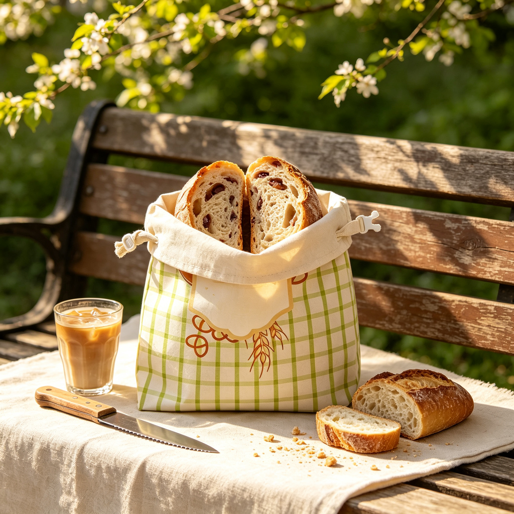 🍞 Reusable Bread Storage Bag | Beeswax-Coated Fabric | Fresh Loaf Keeper
