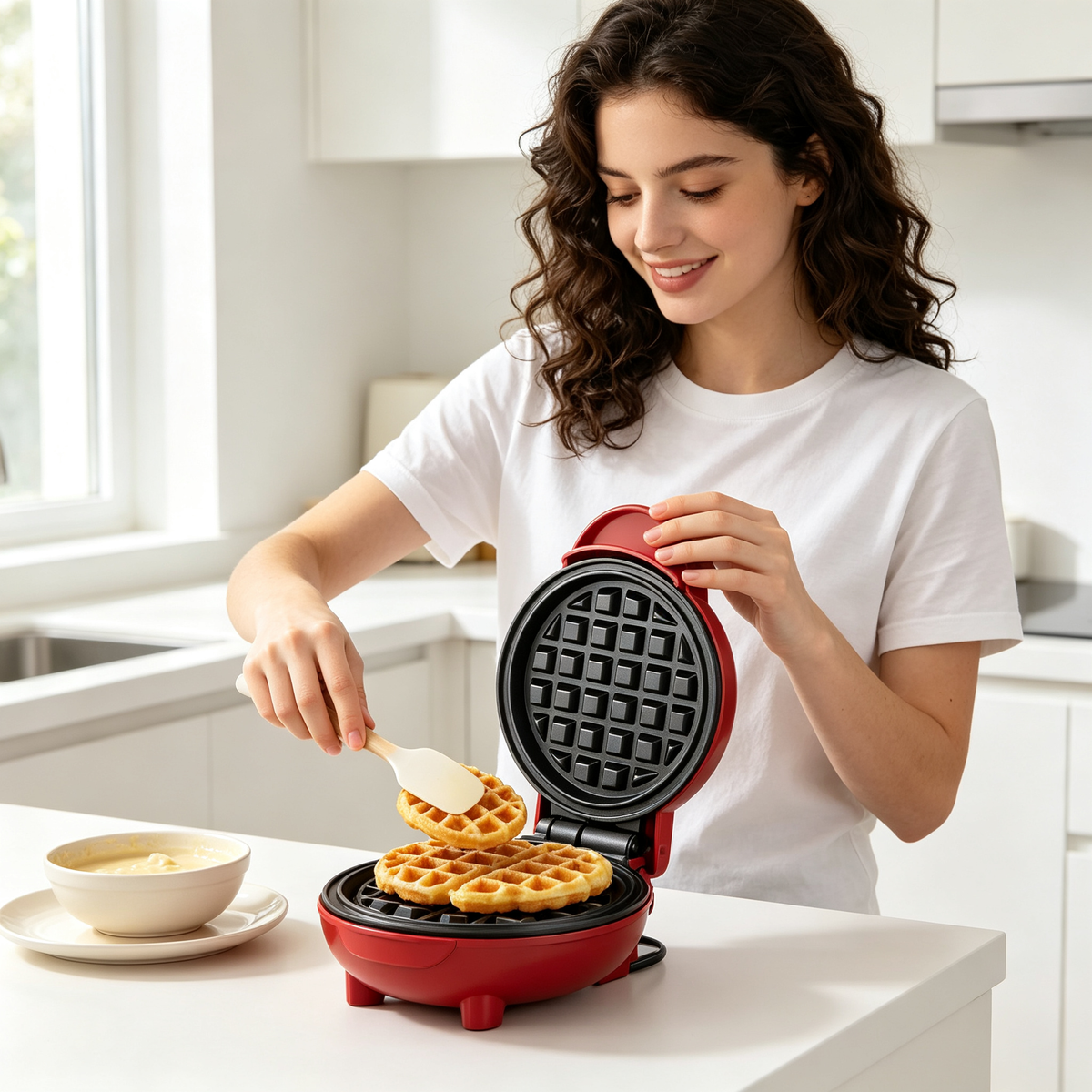 🧇 Mini Waffle Maker | Nonstick Cooking Plates | Quick Breakfast & Dessert Maker