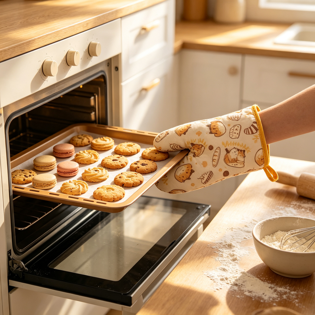 🧤 Heat-Resistant Oven Mitts | Soft Insulated Fabric | Baking & Kitchen Protection