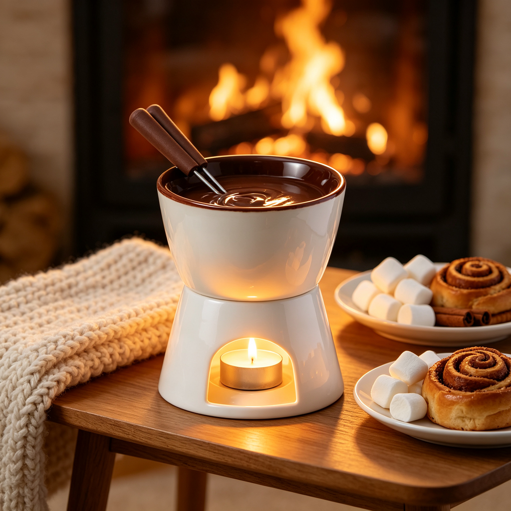 🍫 Chocolate Fondue Set | Ceramic Melting Pot | Dessert Dipping Station